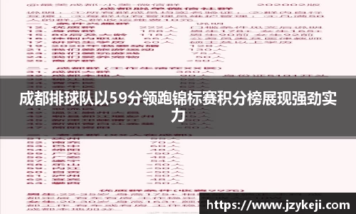 成都排球队以59分领跑锦标赛积分榜展现强劲实力
